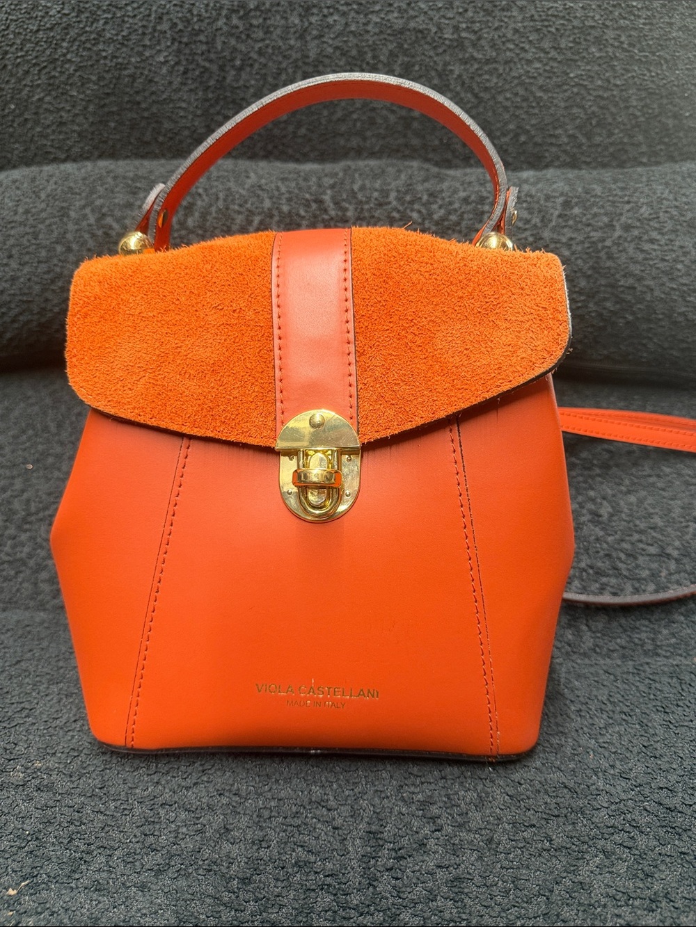 VIOLA CASTELLANI MADE IN ITALY LEATHER HANDBAG PURSE